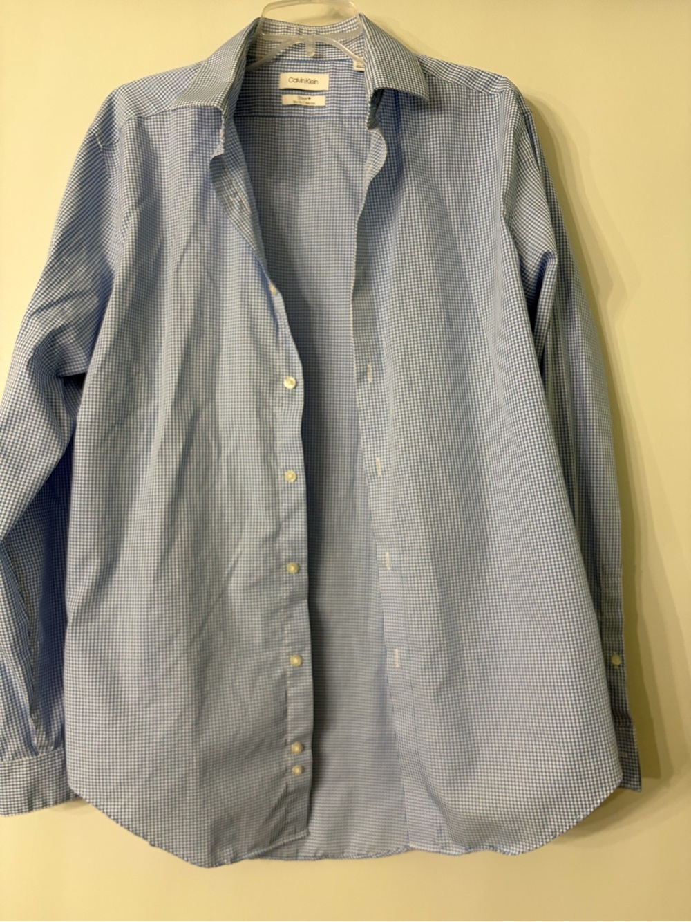 Calvin Klein Light Blue Micro-Check Dress Shirt